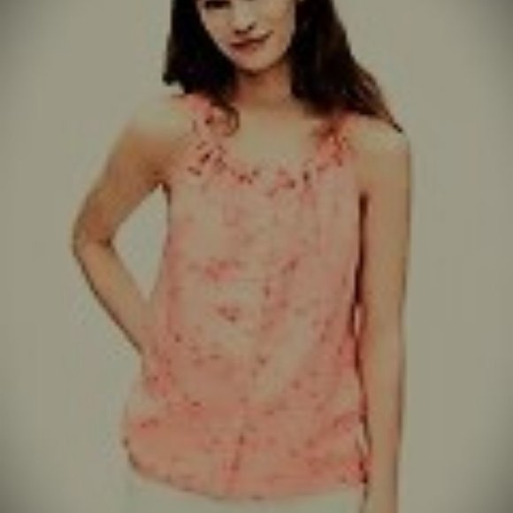 NWT Gap peach  linen print tank top xs - Picture 5 of 8